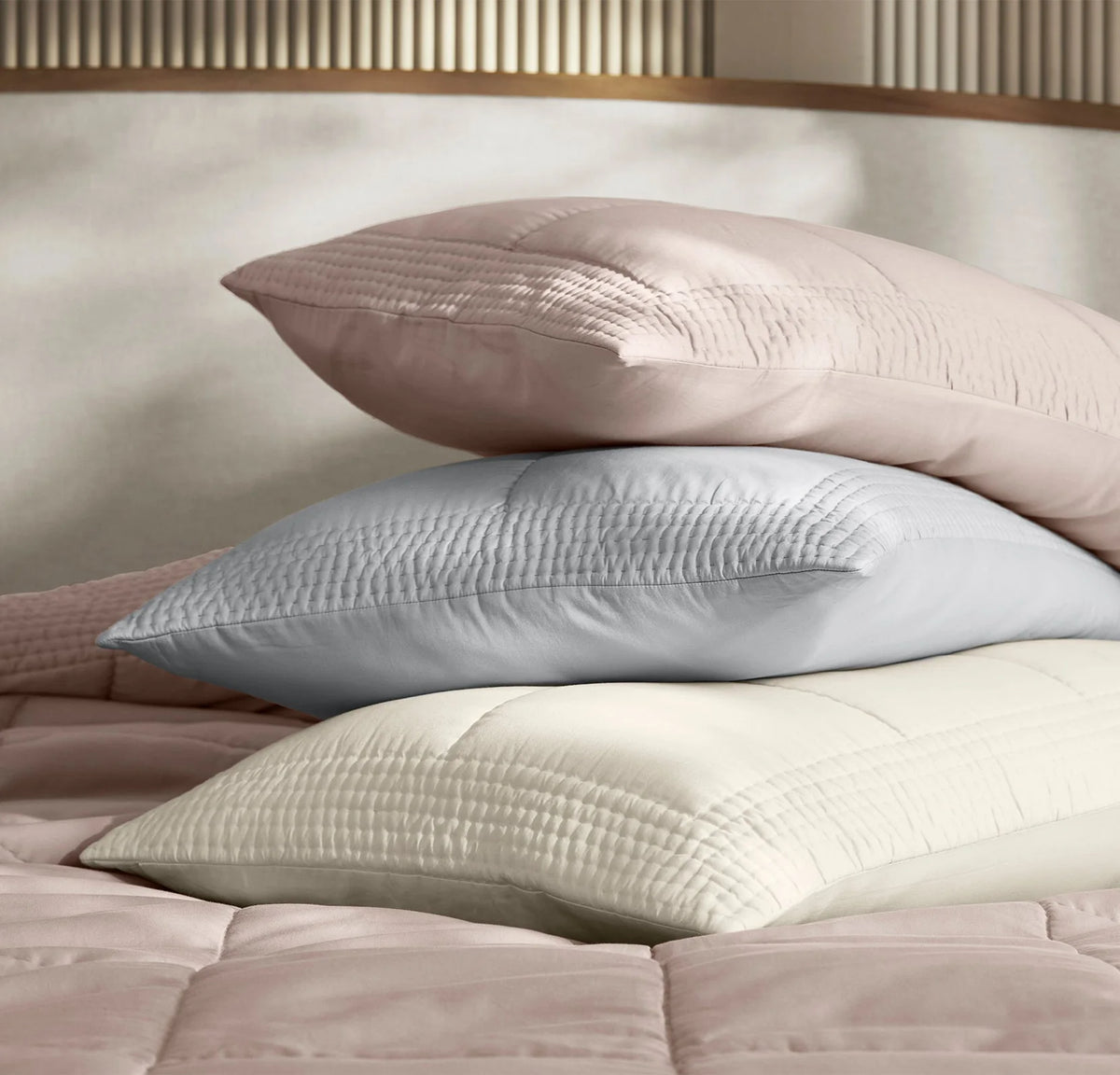 Signature Handstitched Quilted Sham - Cream