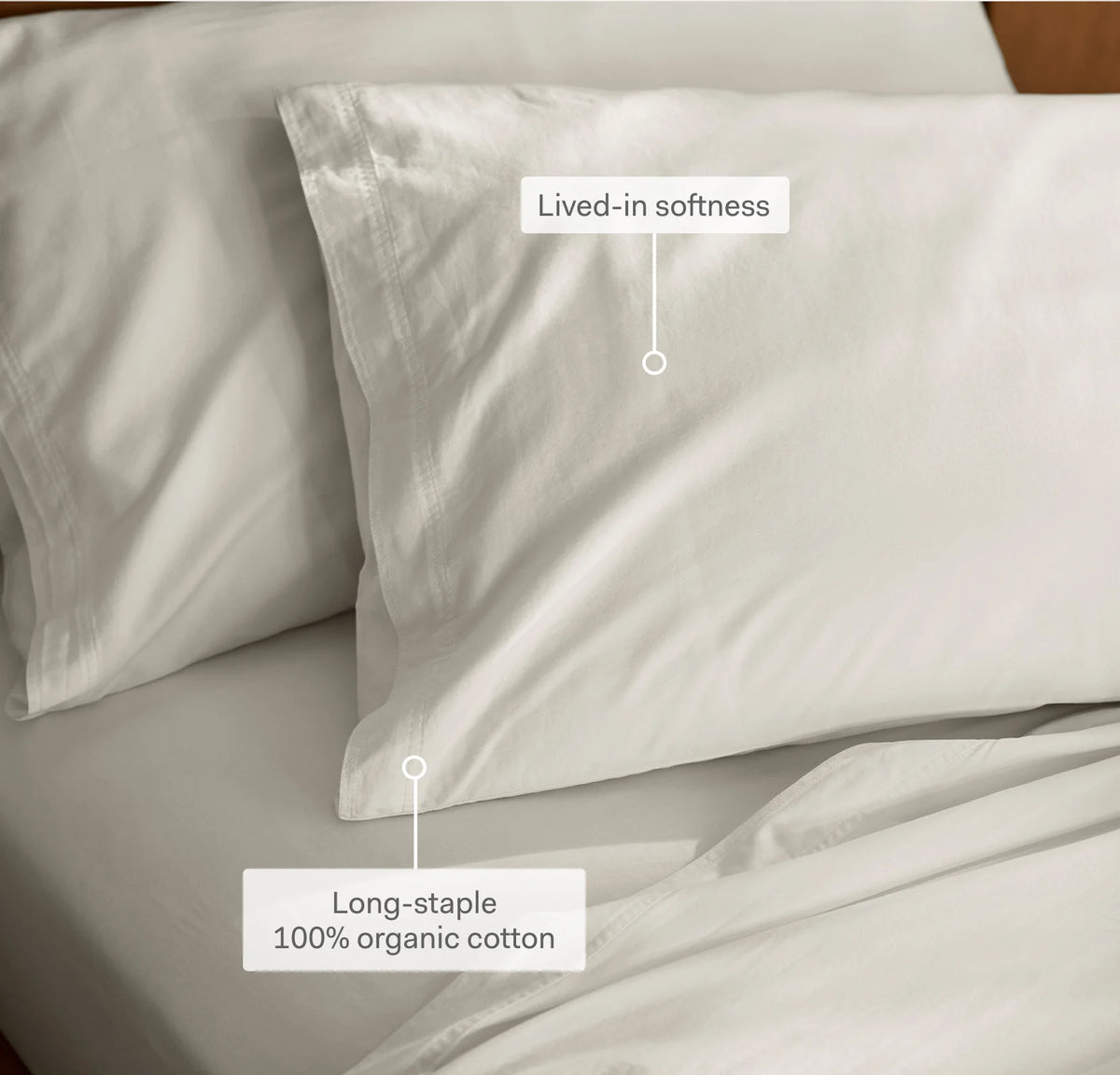 Percale Vintage Washed Pillowcase Set - Vintage Mist