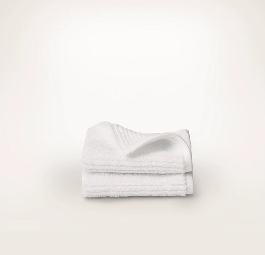 Turkish Ribbed Washcloths (Pair) - White
