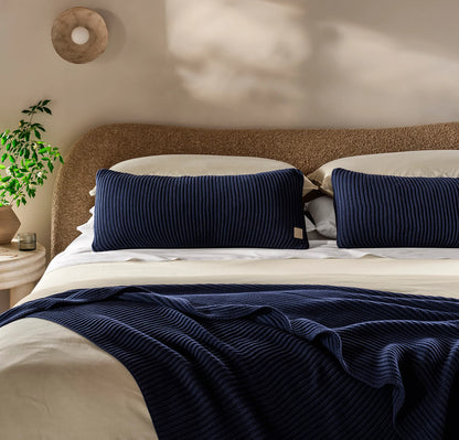Sunday Knit Pillow Cover - Coastal Navy