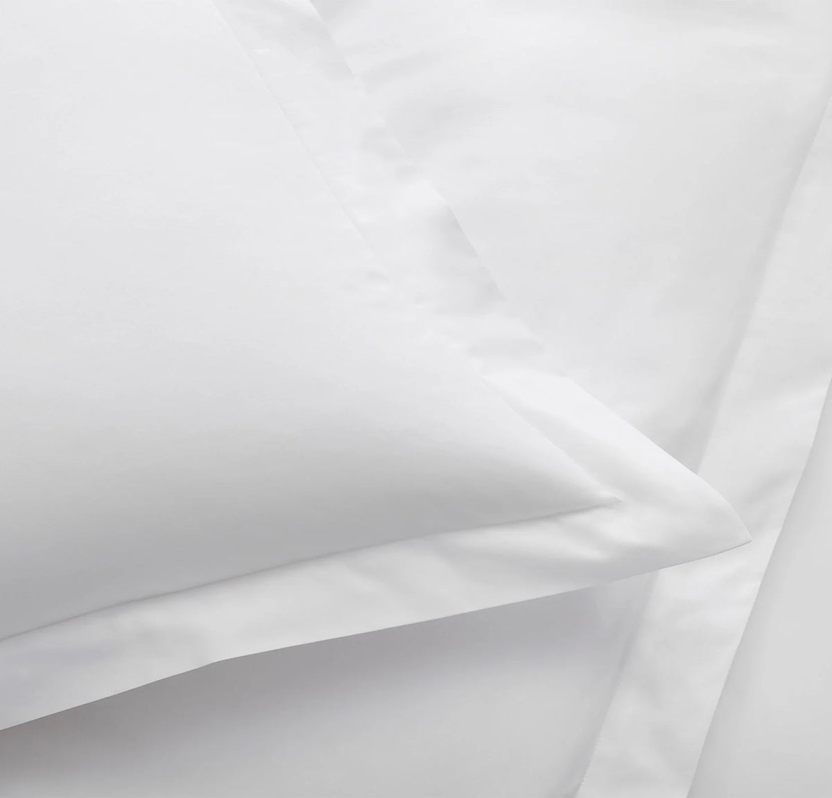 Percale Hemmed Duvet Set - White