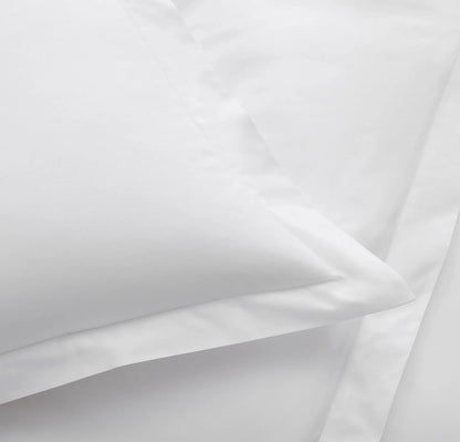 Percale Hemmed Duvet Set - White