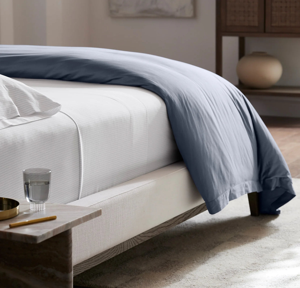 Signature Hemmed Duvet Set - Mineral