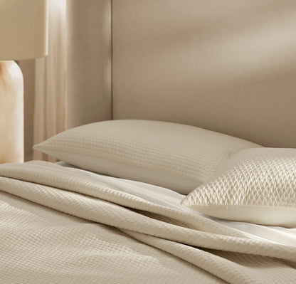 Signature Textured Stitch Quilted Sham - Cream